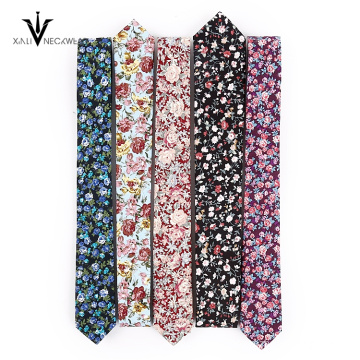 Cotton with Beautiful Flower Customised Design Neck Tie